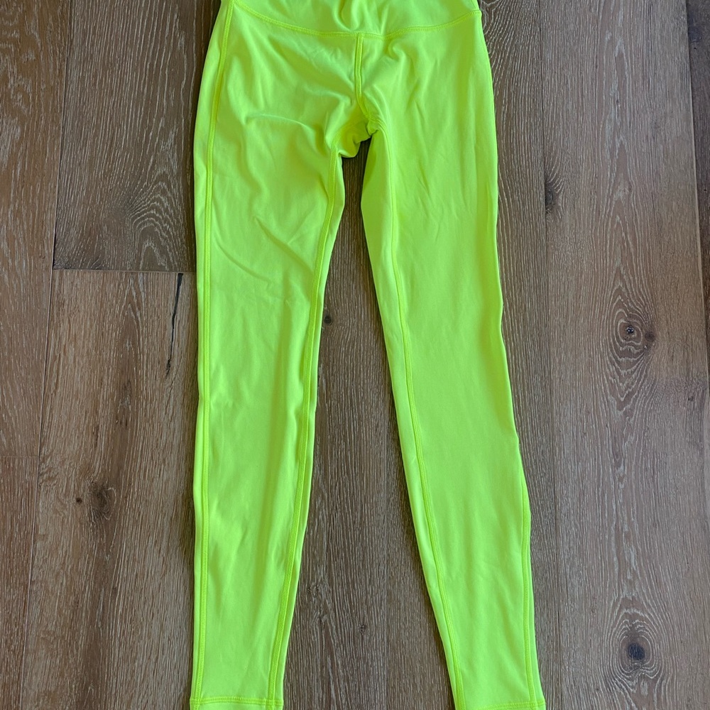 Lululemon Highlighter yellow leggings (size 4)